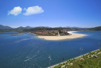 Ribadesella village aerial view in Asturias of Spain