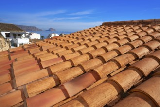 Altea white village in Alicante at Mediterranean Spain clay tiles roof