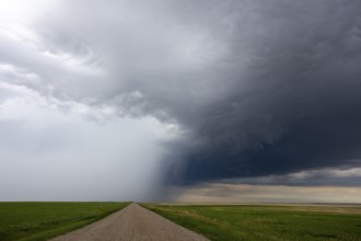 Ominous Storm Clouds Prairie Summer Rural Scene