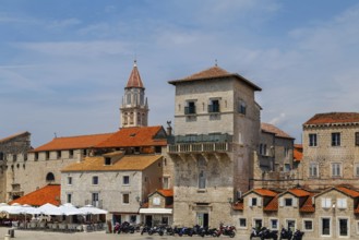 Historical houses on the embankment of the old town of Trogir, Croatia, Europe