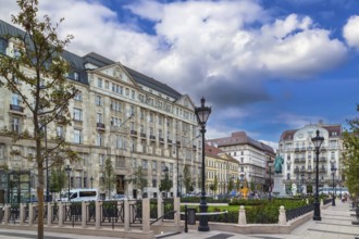 View of Jozsef Nador Square in Budapest downtown, Hungary, Europe