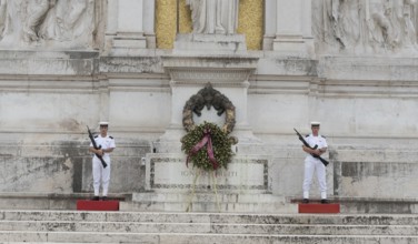 Rome, Italy, October 01 2017: Soldiers at Victor Emmanuel II historic monument, Monumento Nazionale