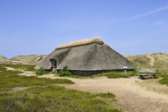 Reconstruction of an Iron Age house in the dune valley, Amrum, North Frisian Island, North Frisia,