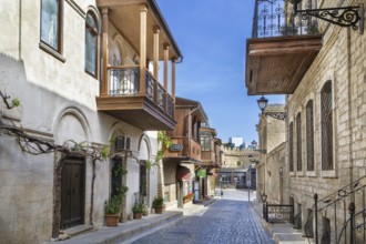 Street in Old City is the historical core of Baku, Azerbaijan, Asia