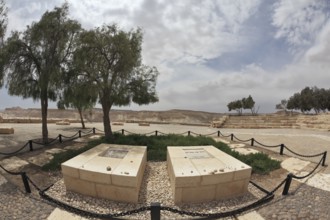 The grave of the founder of the State of Israel, David Ben-Gurion and his wife Pauline. Kibbutz Sde