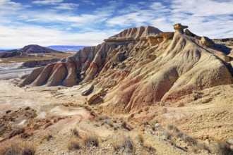Bardenas Reales is a semi-desert area in the Spanish province of Navarre. Rock formations are