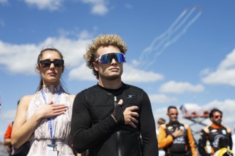 SANTINO FERRUCCI (14) USA of Woodbury, Connecticut stands for the national anthem prior to the