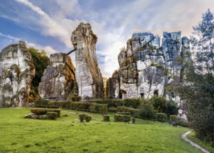 The 40 metre high Externsteine form a striking natural monument in a tranquil nature reserve in