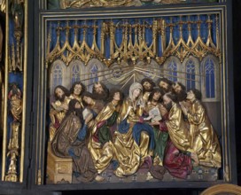 Partial view of the Veit-Stoß altar in St Mary's Church in Krakow
