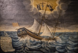 Marine ex-voto, 18th century, oil on canvas, Museu de Majorca, Palma, Majorca, Spain, Europe
