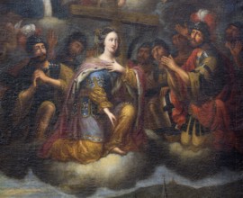 Altar of the city patrons, detail of martyrs on clouds