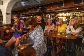 Celtic musical group in a Pub, Doolin, County Clare, Ireland, United Kingdom, Europe
