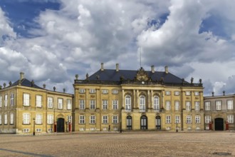Amalienborg is the winter home of the Danish royal family, and is located in Copenhagen, Denmark,