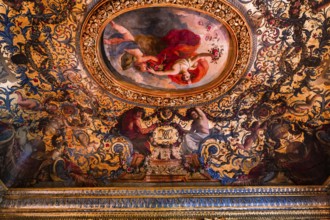 PARIS, FRANCE, OCTOBER 12, 2019 : interiors and decors of the hotel de Lauzun, october12, 2019, in
