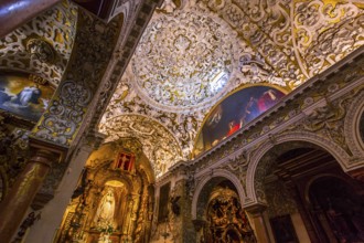 SEVILLE, ANDALUSIA, SPAIN, MAY, 25, 2017 : interiors of santa maria la blanca church, may 25, 2017,