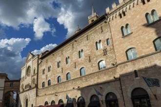 View of a medieval palace of a city in the centre of italy