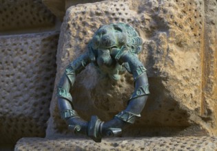 Alhambra lion holding ring in Carlos V of Granada Spain