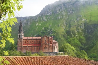 Covadonga Catholic sanctuary Basilica church in Asturias at Cangas de Onis