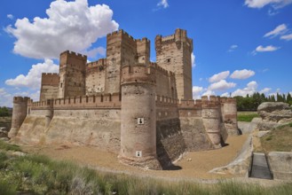 Medina del Campo village in Spain Mota castle in Valladolid at Castile Leon