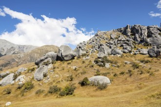 An image of a landscape scenery at Castle Hill New Zealand