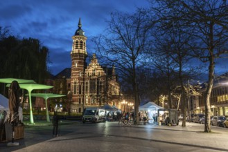 Jette, Brussels Capital Region, Belgium, 11 25 2020, Market and architecture of the Cardinal