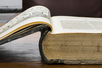 Open old big book. French encyclopedia