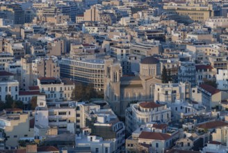 A picture of the Metropolitan Cathedral of Athens as seen from above