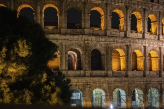 The Colosseum, famous and unique historical building of the Eternal City. View in the morning with
