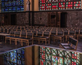 Belgium, 12 03 2018: Decorated interior in art deco style of the Saint Susanna catholic church,