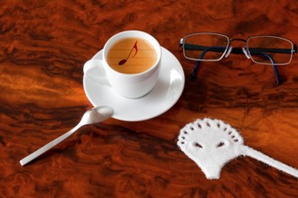 Barista art on a cappuccino
