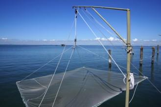 View of fishing nets, Venetian Lagoon, Isola Pellestrina, Venice Lagoon, near Chioggia,