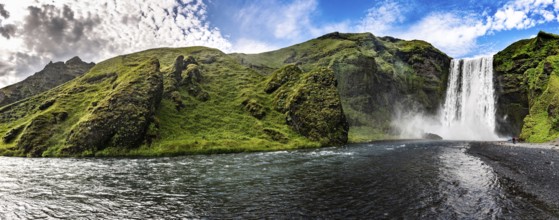 Skogafoss waterfall in the southern part Iceland at a summer day