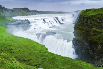 Famous Gullfoss Waterfalls in the canyon of the Hvita river in southwest Iceland