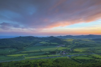 Sunset in Central Bohemian Highlands, Czech Republic. Central Bohemian Uplands is a mountain range