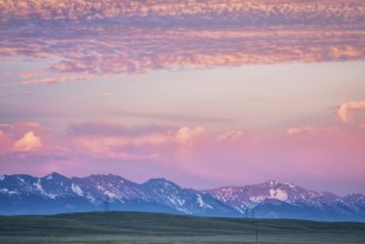 Medicine Bow Mountains at dusk in early summer, North Park, Colorado near Cowdrey