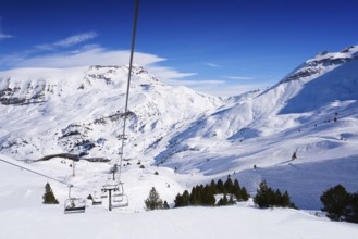 Cerler sky area in Pyrenees of Huesca at Spain