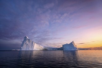 Greenland Ilulissat glaciers at fjord Disco Bay West Greenland