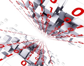 3D illustration of a matrix concept