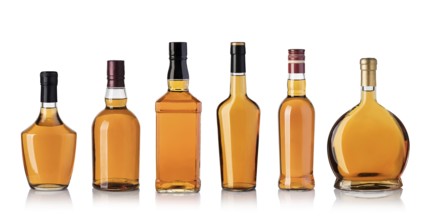 whiskey bottle isolated on white background