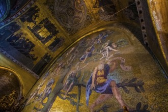 Interior view of St. Mark's Basilica, mosaics, frescoes, Venice, Veneto, Adriatic Sea, Northern
