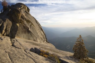 Sunset on an autumn evening at Moro Rock in Sequoia National Park, California, USA, North America