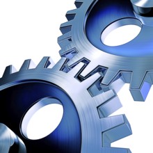 high resolution 3D rendering of a gears concept