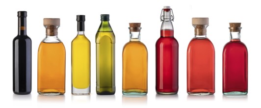 set of bottles isolated on white background