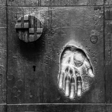 Barcelona, Spain - Detail of Saint Georges Door, Viceroys Palace