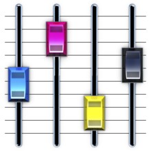 3D illustration of a mixing CMYK concept