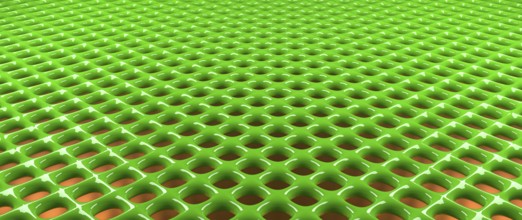 Shiny glossy green metal grid pattern using as modern background, 3d rendering