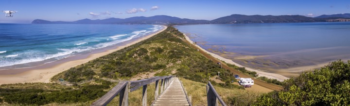 The Neck lookout on Bruny Island provides panoramic views over scenic North and South Bruny Island