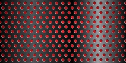 Metal grid texture with red background, vector illustration