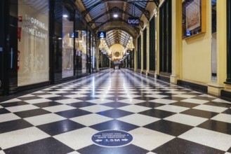 Melbourne, Australia, August 17, 2020: Collins St within Melbourne CBD is quiet and deserted during