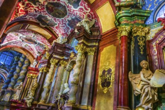 POZNAN, POL - NOV 27, 2018: Interior of Fara, St. Mary's Basilica in Poznan, Poland, Europe